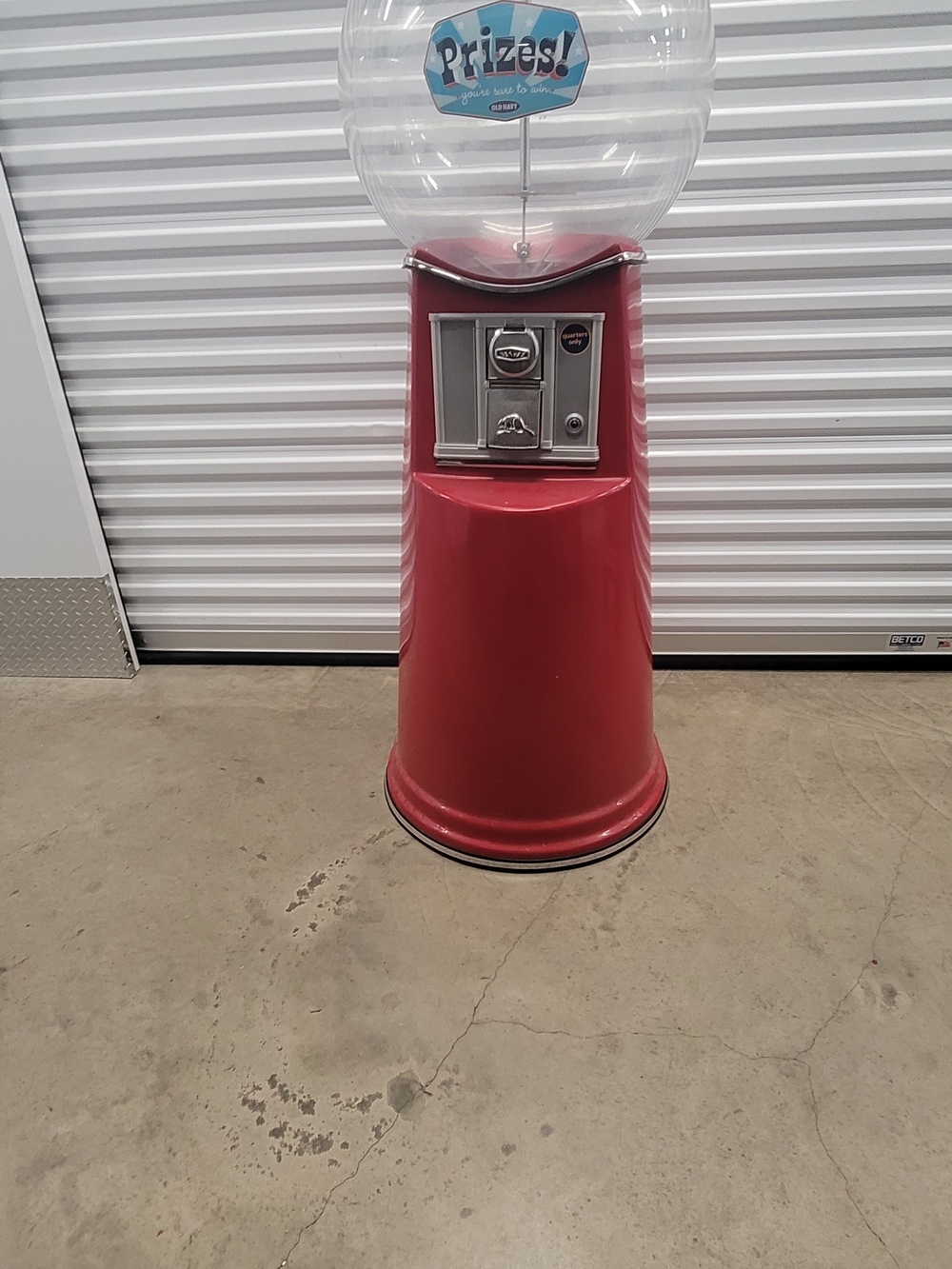 Vintage Style Red Prize Gumball Machine With No Key Local Pickup Only